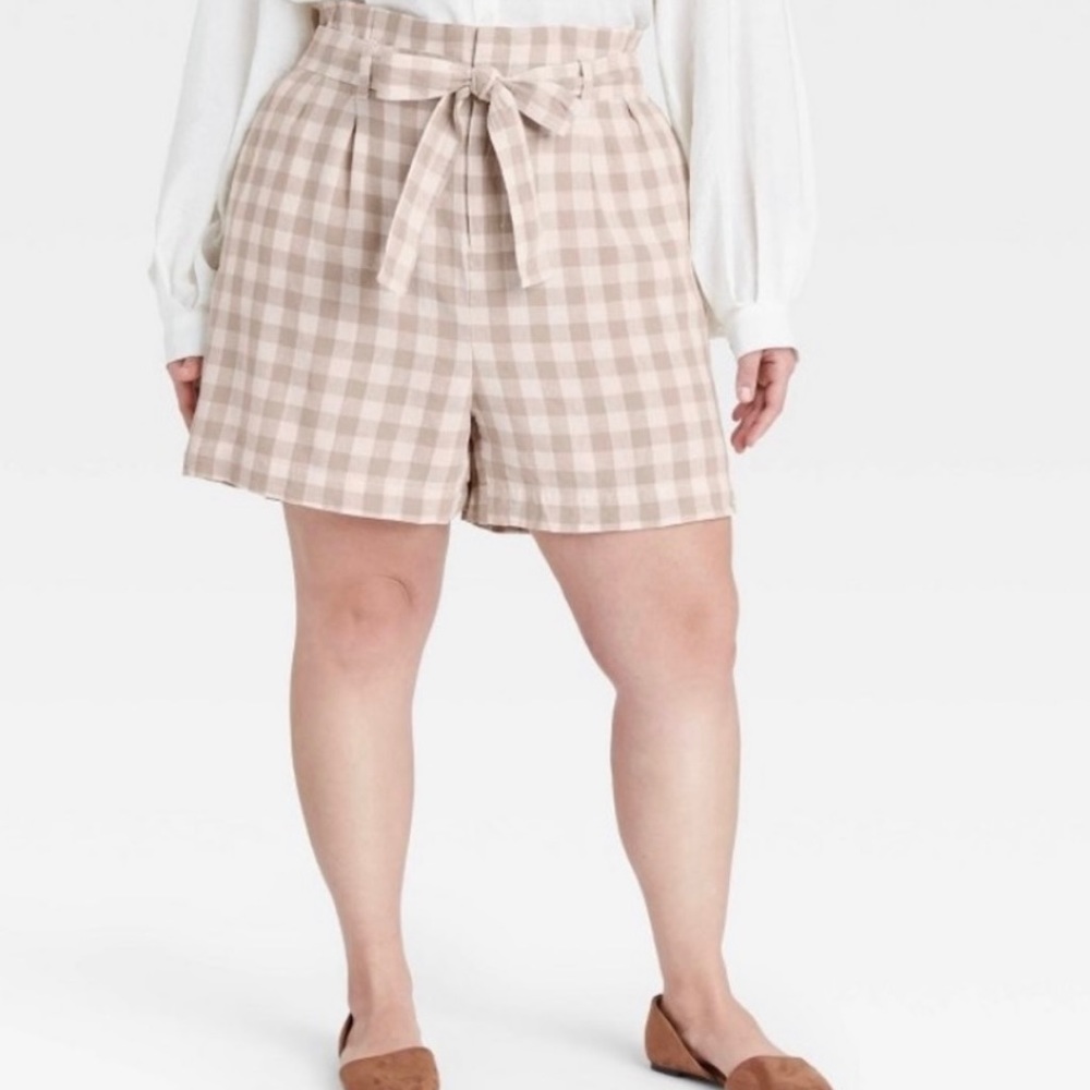 NEW Plaid Paperbag Waist Shorts - A New Day